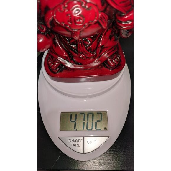 8 1/2 inch tall red resin buddha statue - Picture 7 of 11